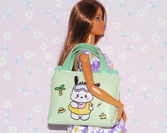 Miniature Zipper Tote Bag: Fashion Doll Purse