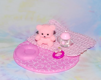 Silicone play mat set, nap pad for mini baby. Doll NOT included.