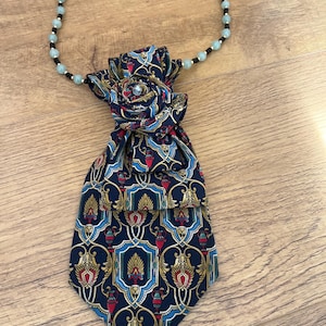 Ladies Silk Flower Tie Necklace