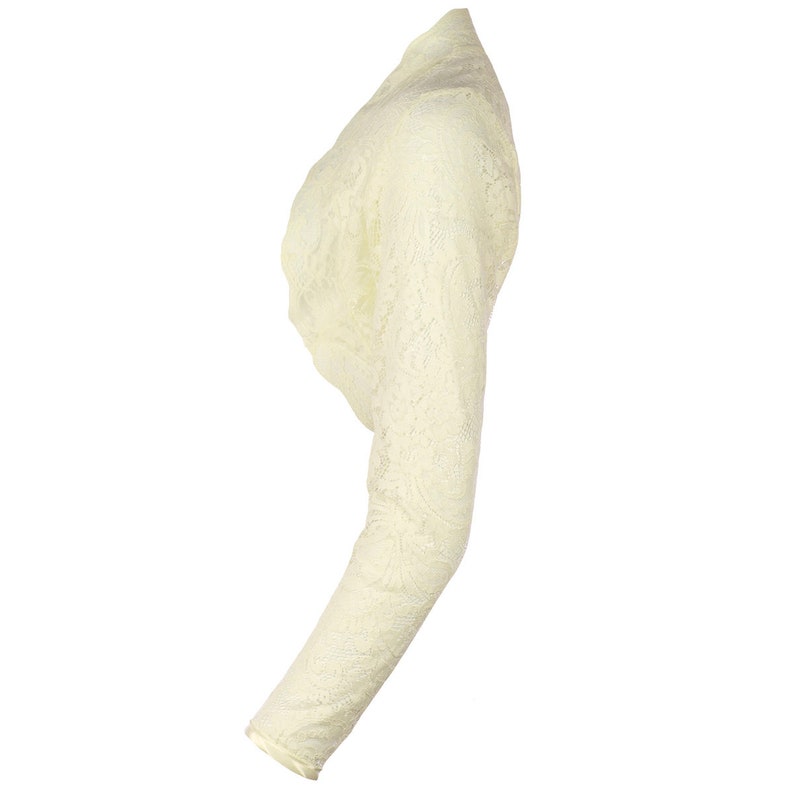 Ivory Windsor Lace Bolero Straight Sleeve