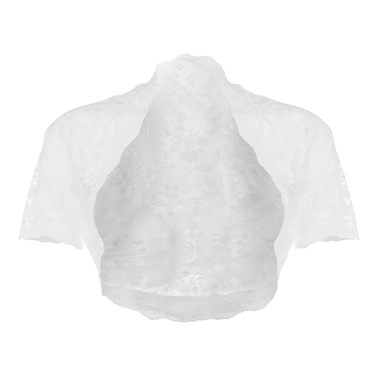Ladies White Lace Short Sleeve Bolero Shrug Jacket Sizes 426 Etsy