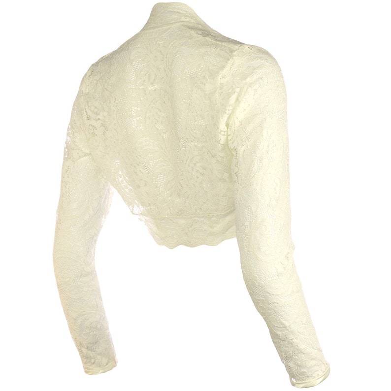Ivory Windsor Lace Bolero Straight Sleeve
