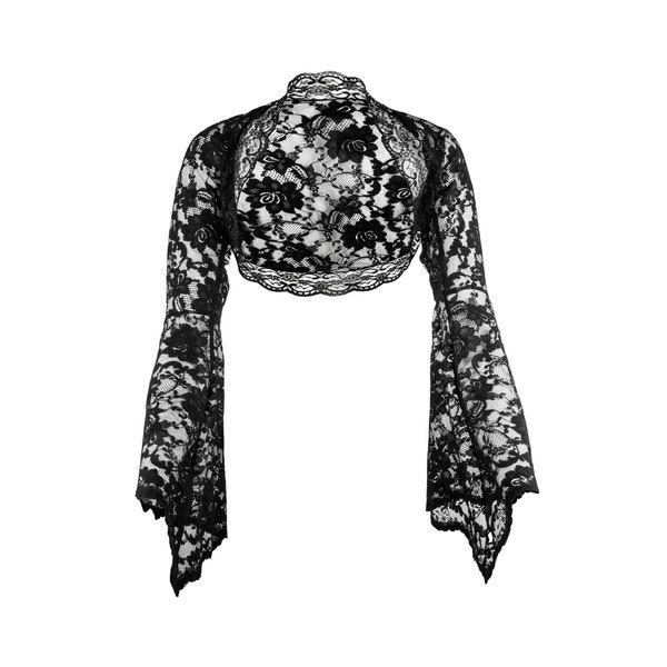 Black Lace Shrug Etsy