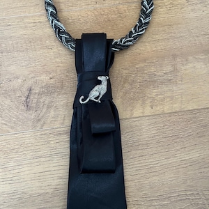 Ladies Black Satin Tie Necklace
