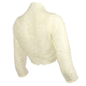 Ladies Ivory Lace 3/4 Sleeve Bolero Shrug Jacket Size 8-30 image 3