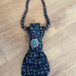 ladies Blue Tie Necklace