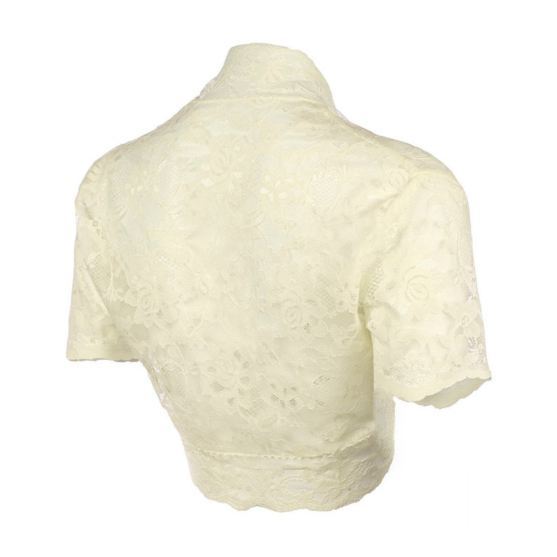 Ladies Ivory Lace Short Sleeve Bolero Shrug Jacket Sizes 4-26 - Etsy