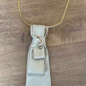 Gold Satin Tie Necklace
