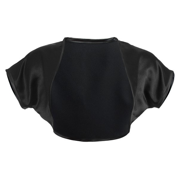 Ladies Black Satin Bolero Shrug Sizes 4-32