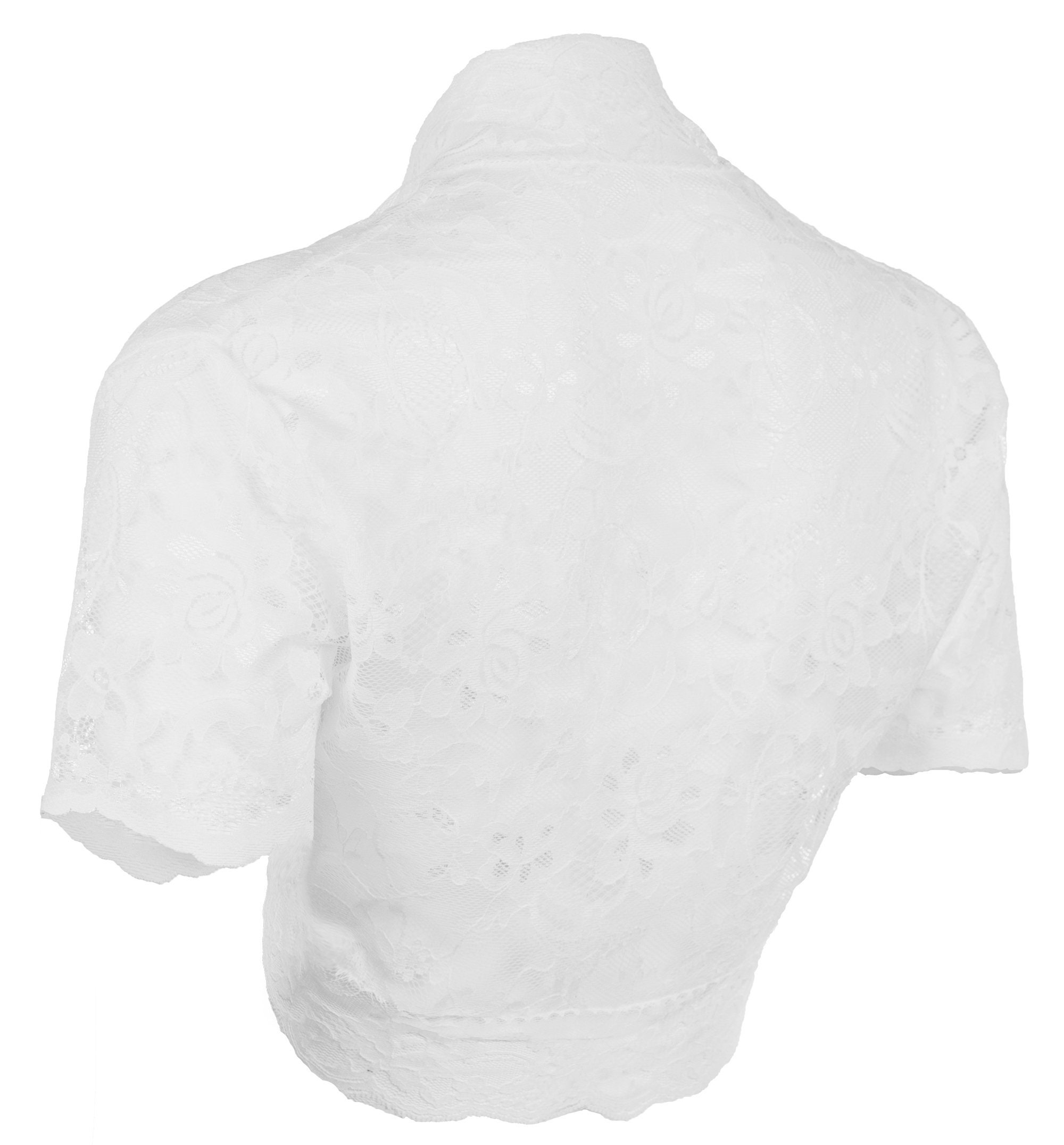 Ladies White Lace Short Sleeve Bolero Shrug Jacket Sizes 426 Etsy UK