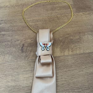 Deep Gold Satin Tie Necklace