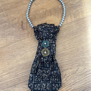 Ladie Blue Tie Necklace