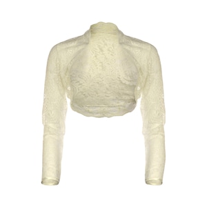Ivory Windsor Lace Bolero Straight Sleeve