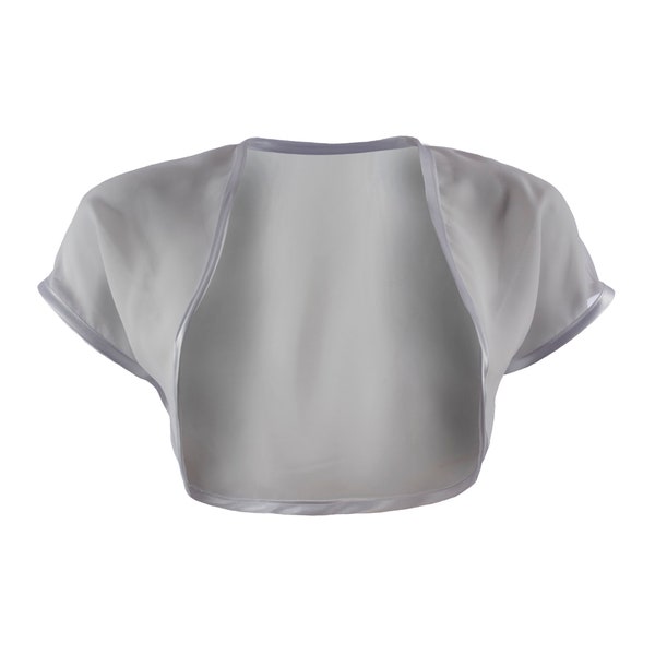 Ladies Silver Grey Chiffon Bolero Shrug Sizes 4-32