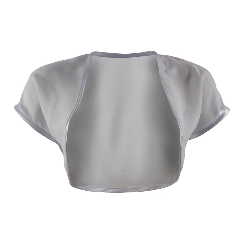 Ladies Silver Grey Chiffon Bolero Shrug Sizes 4-32 image 1