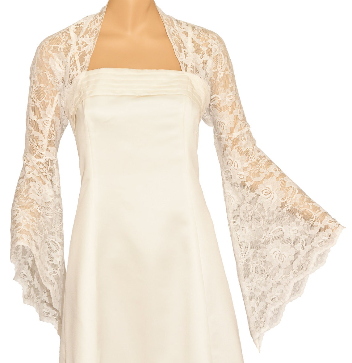 Ladies White Lace Long Bell Sleeve Bolero Shrug Jacket Sizes | Etsy