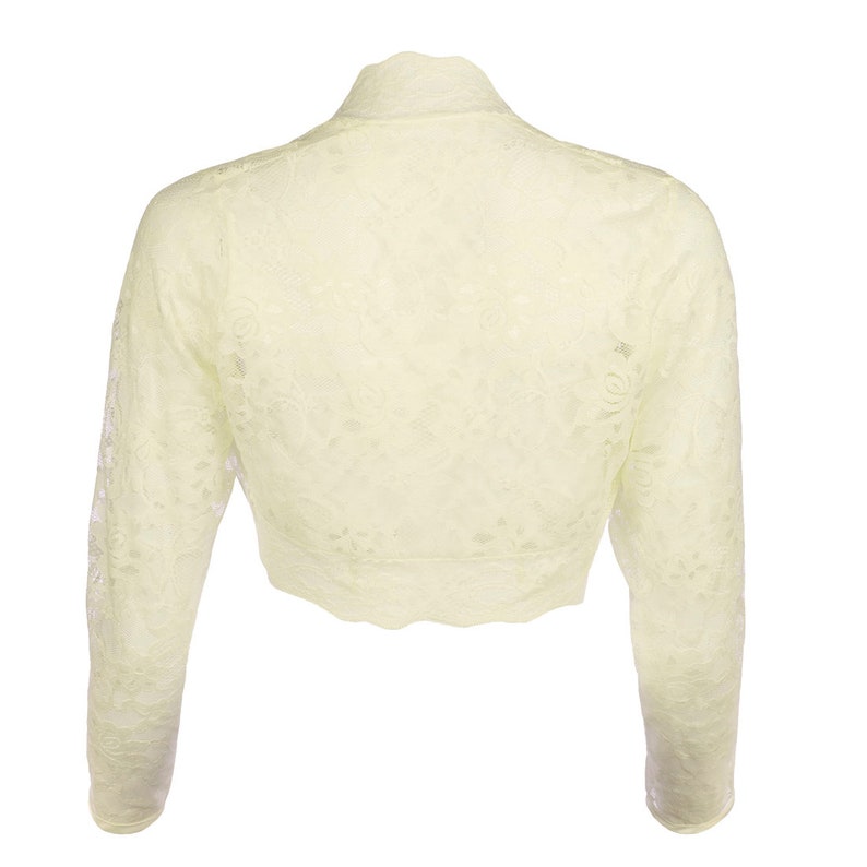Ivory Windsor Lace Bolero Straight Sleeve