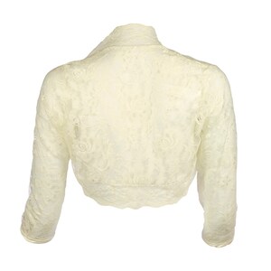 Ladies Ivory Lace 3/4 Sleeve Bolero Shrug Jacket Size 8-30 image 4