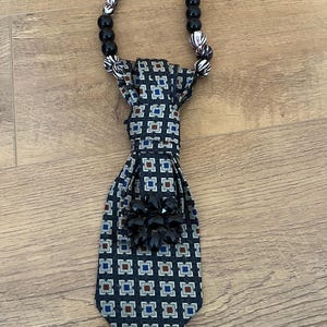 Multicoloured Silk Tie Necklace