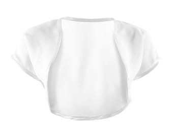 Ladies White Chiffon Bolero Tailles haussement d’épaules 4-32