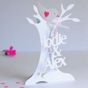 Personalised Wedding, Anniversary, Engagement 3D Paper Cut  card.