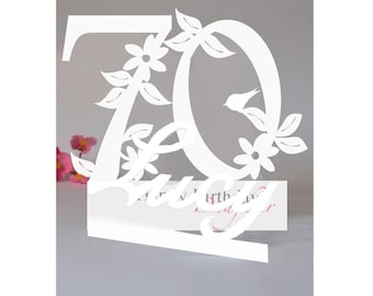 70th Personalised Handmade 3D Paper Cut Birthday  Card for a Mum,Grandma,Sister,Aunt or a special friend.