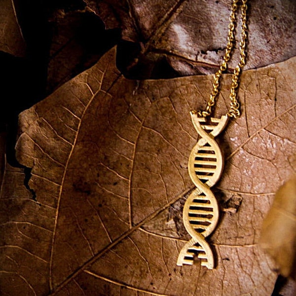 DNA Necklace, Gold Filled Necklace, Science love, Geekery Gift, Silver Jewelry, Handmade jewelry
