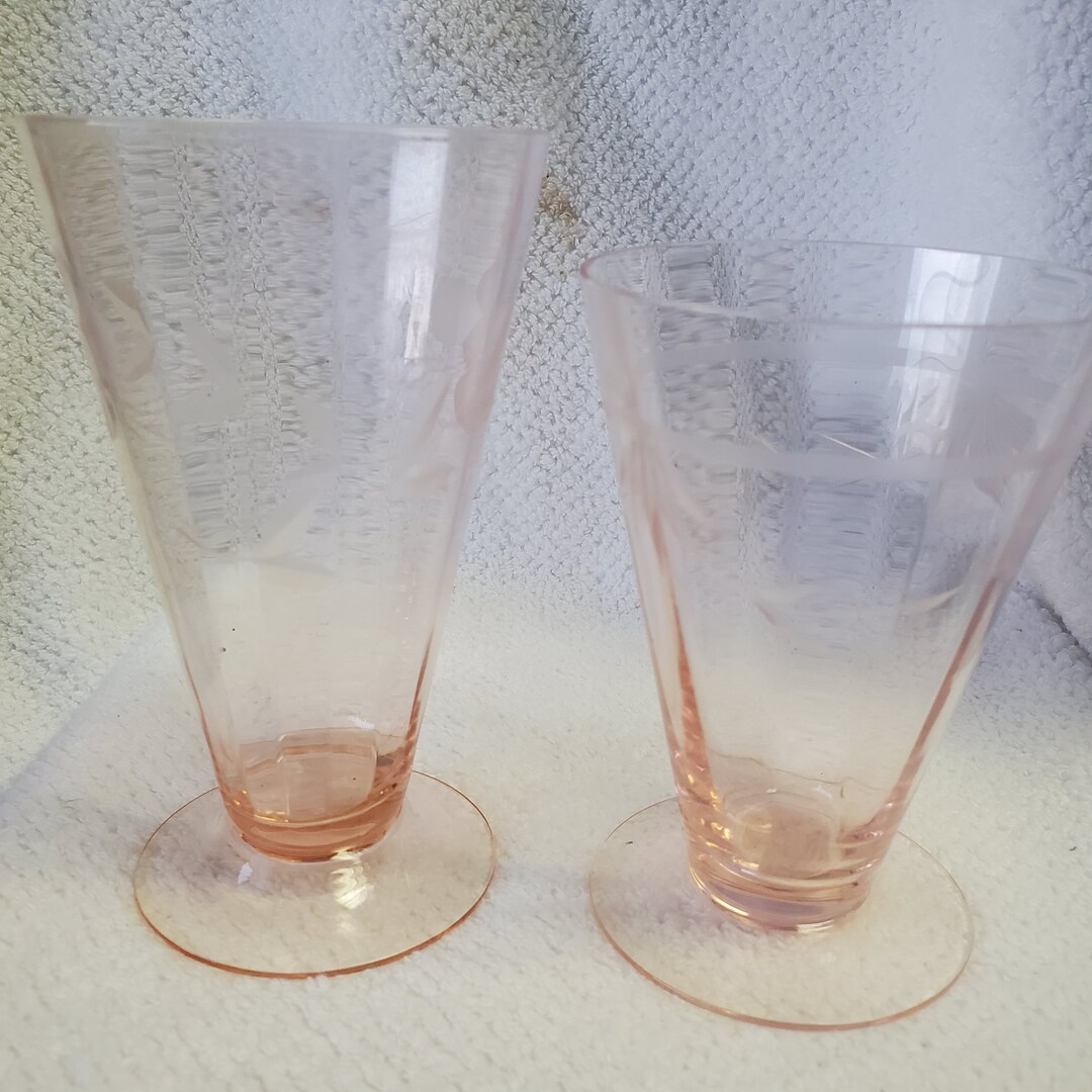 Pink Depression Glasses Etsy