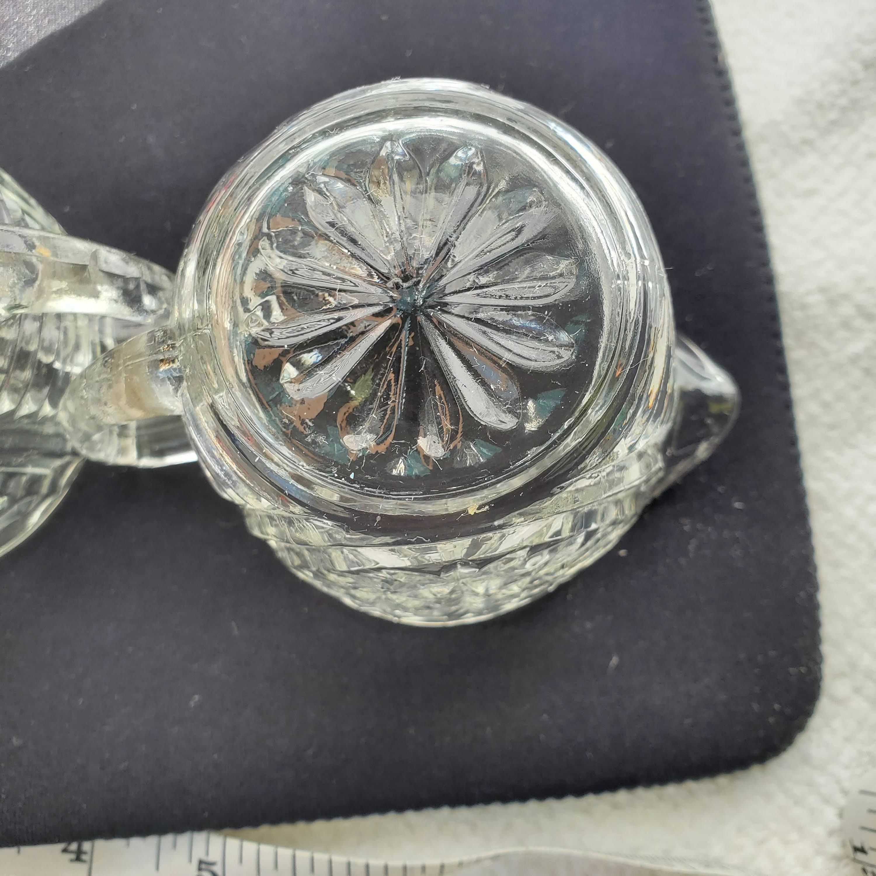 Vintage Pressed Glass Creamer and Sugar Etsy