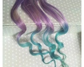 Items Similar To Pastel Purple Blue Human Hair Clip Extensions