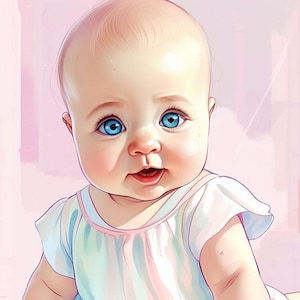 New service:  special launching price ! 5 cute AI illustrations of your baby  .***Fast digital file service***