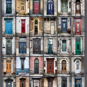 Poster Doors of Old Quebec in English