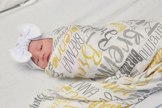 personalized muslin blanket