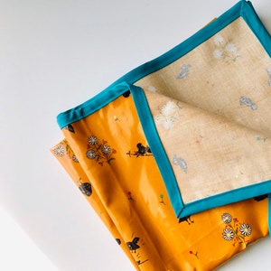 Single Sided Splat Mat - Crows with teal trim