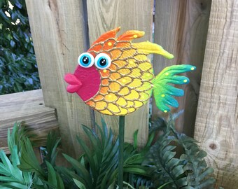 Fish Garden Decor Etsy