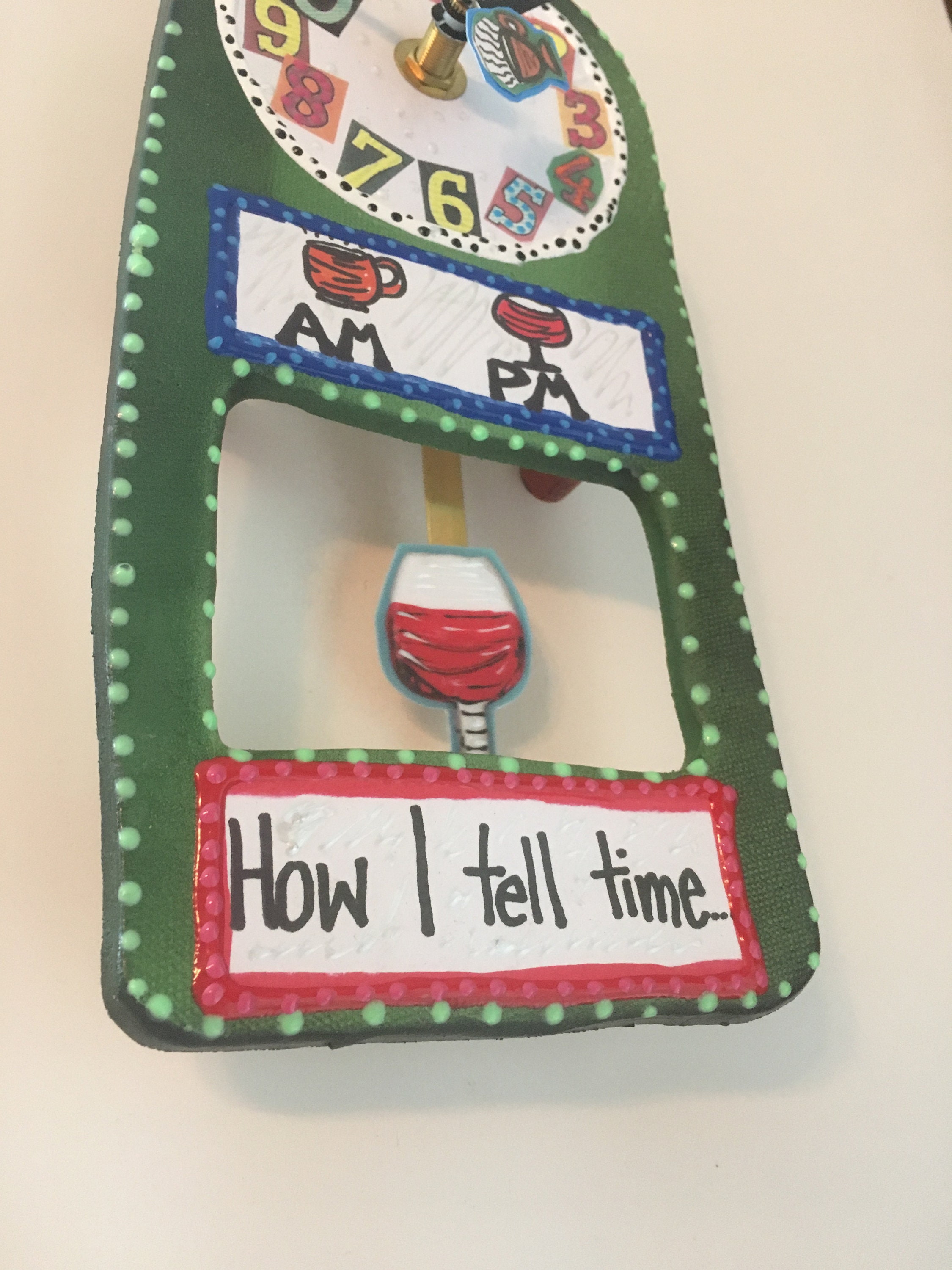 Wine Bottle Wall Clock with Pendulum,How I tell time,Clock,Wine Bottle