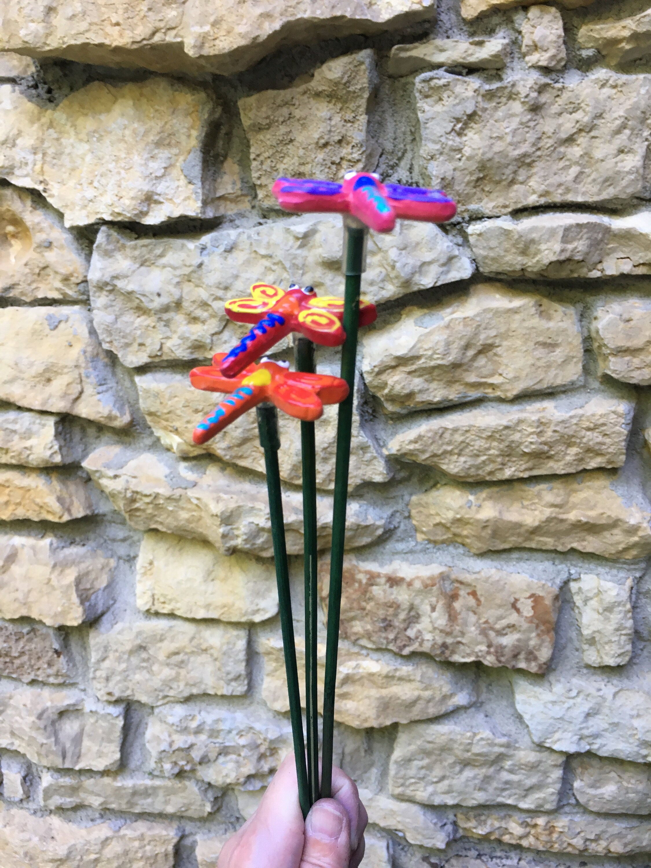 3 Dragonfly Garden Stakes, Garden Stakes,Potted plants, Great Gift,Lawn