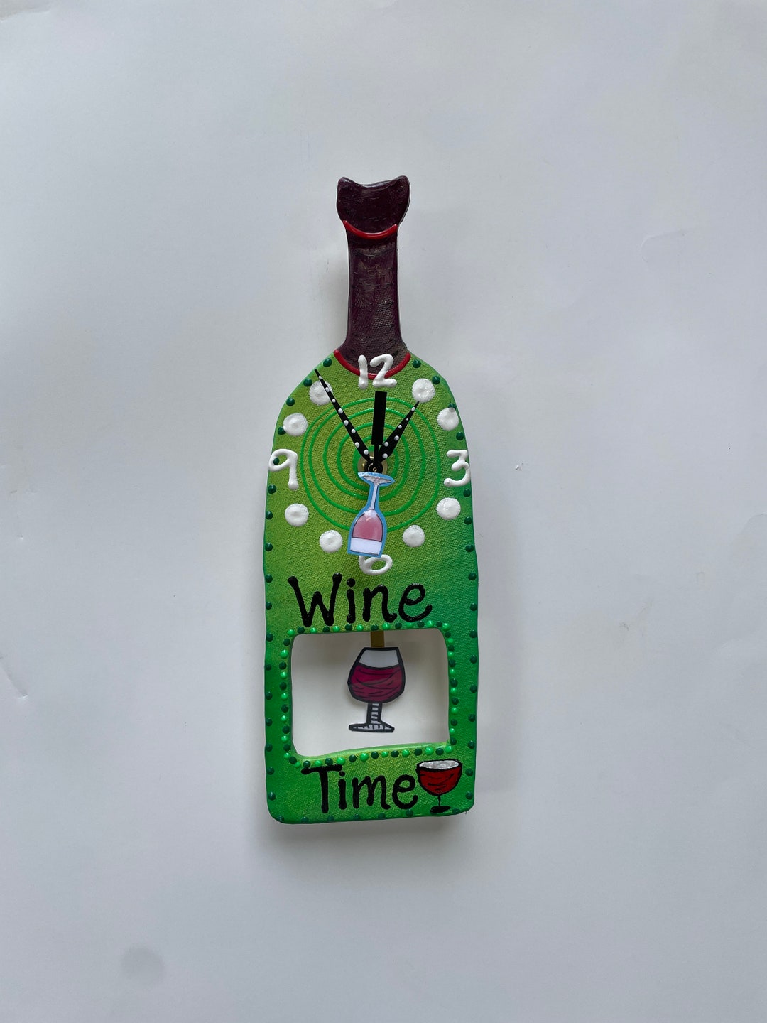 Wine Bottle Wall Clock With Pendulum,wine Time Clock,wine Bottle Clock