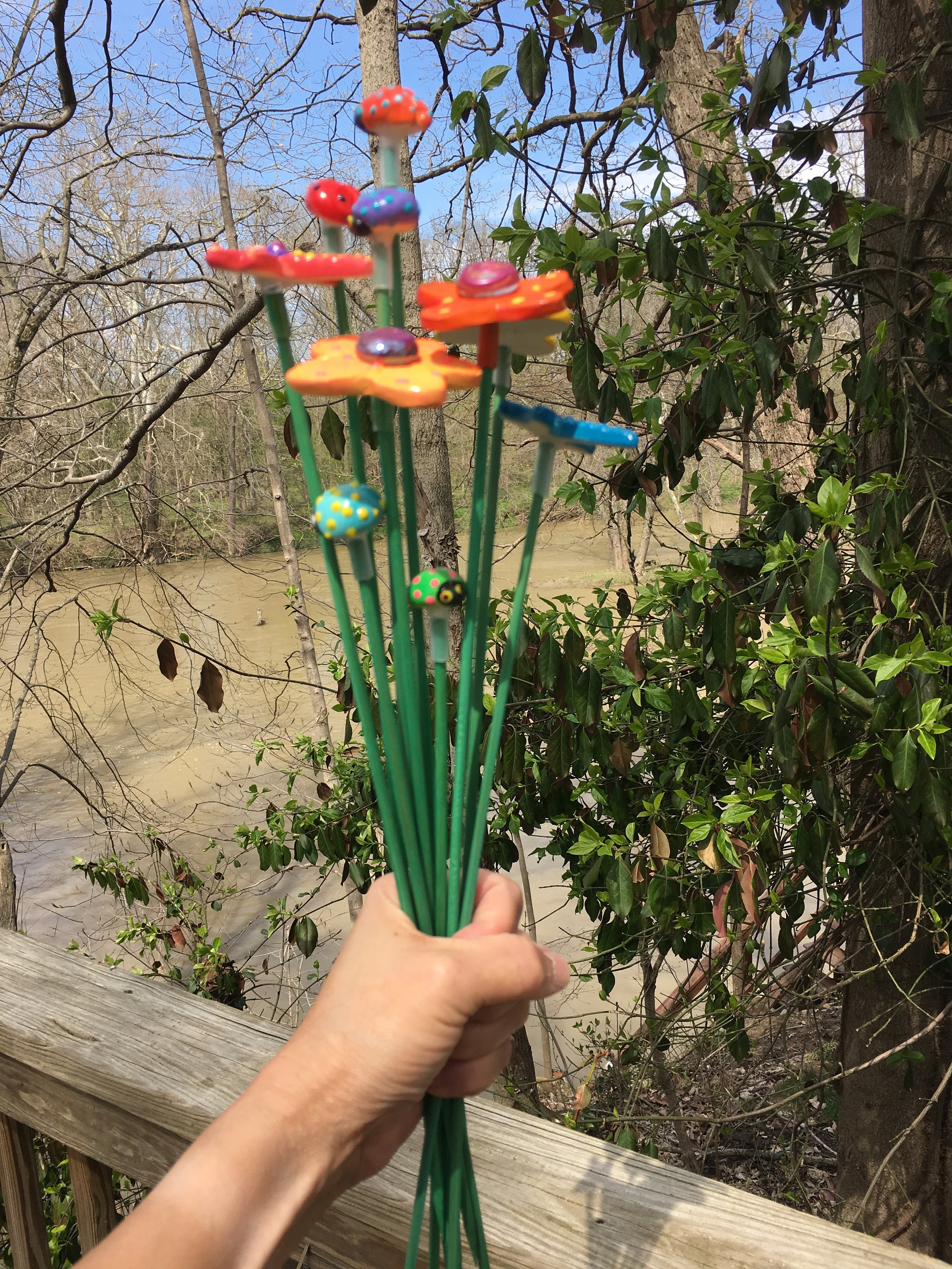 10 Ceramic Cute Garden Stakes, Garden Stakes,Potted plants, Great Gift,Lawn decor,Outdoor garden