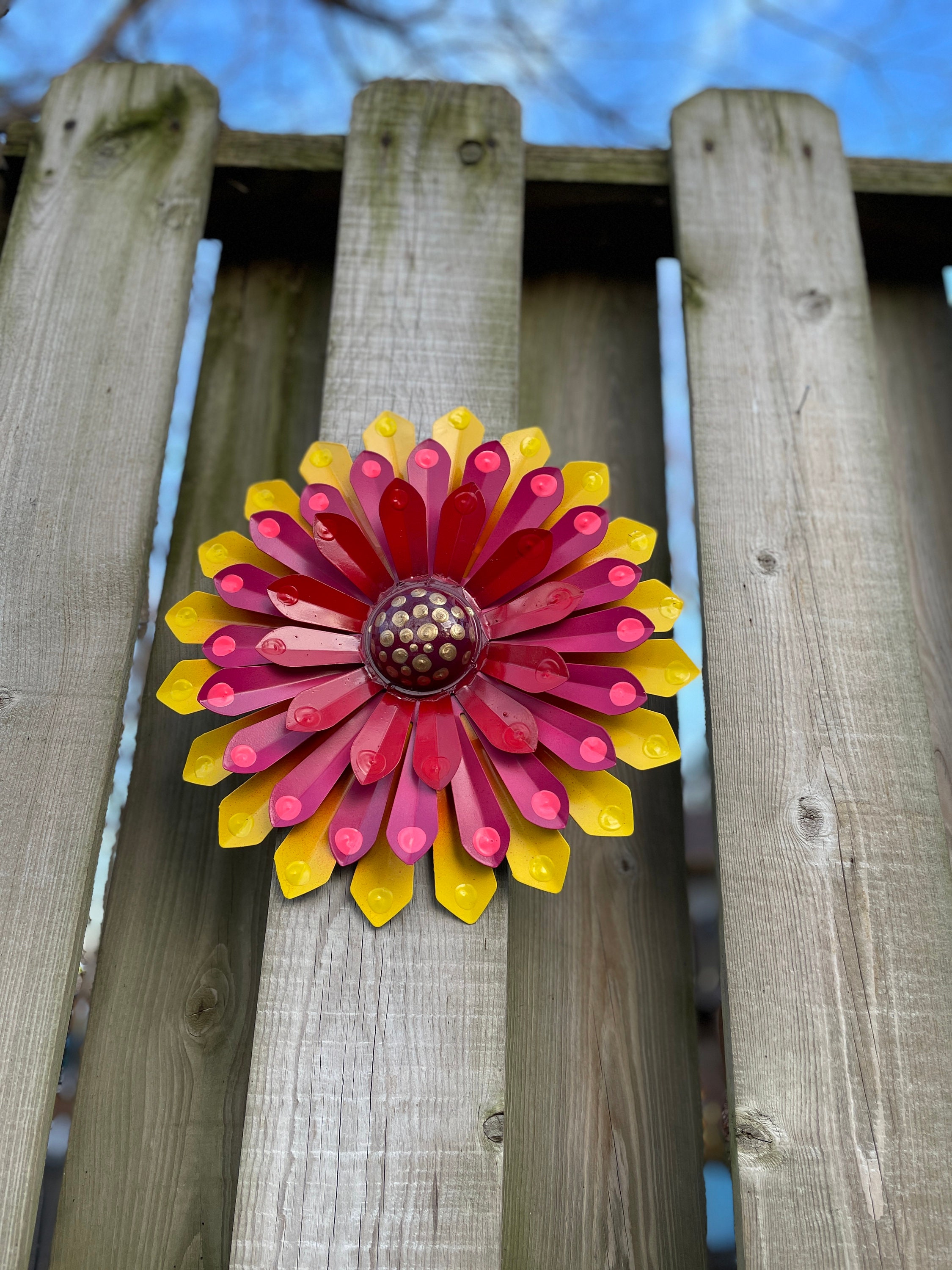 Metal Wall Flower, Fence Flower,Fence Decoration,Patio DecorYard art