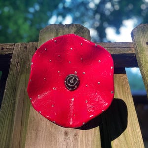 Flowers,Red Fence Flower,Fence Decoration,Patio Decor-Yard art-Flowers for Trees, Entryway, Garden, Patio, Fence,Outdoor Decor,Poppy Flower