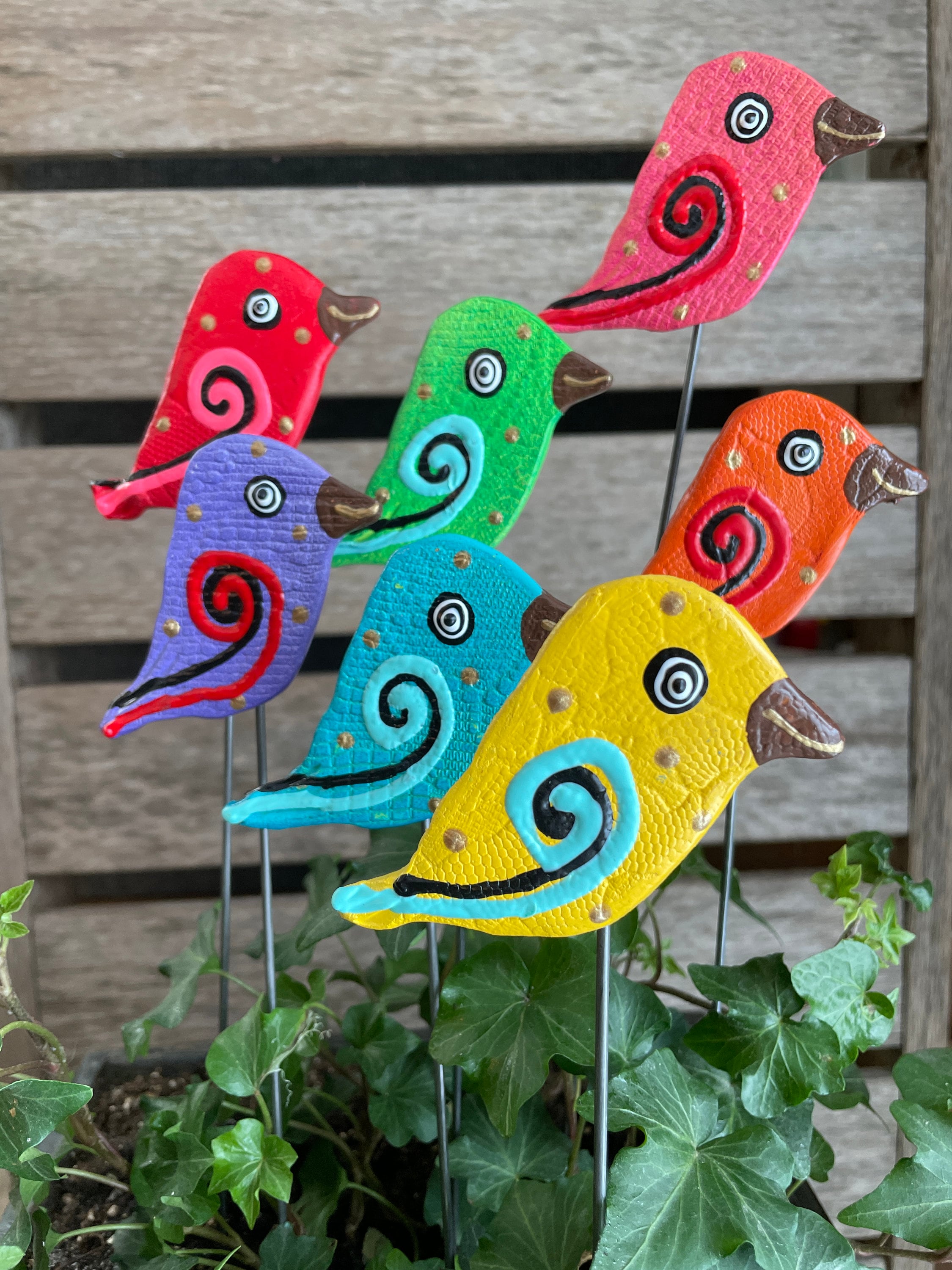 7 Yard Art Bird Garden Stakes,Bird Garden Art,Potted plants, Great Gift