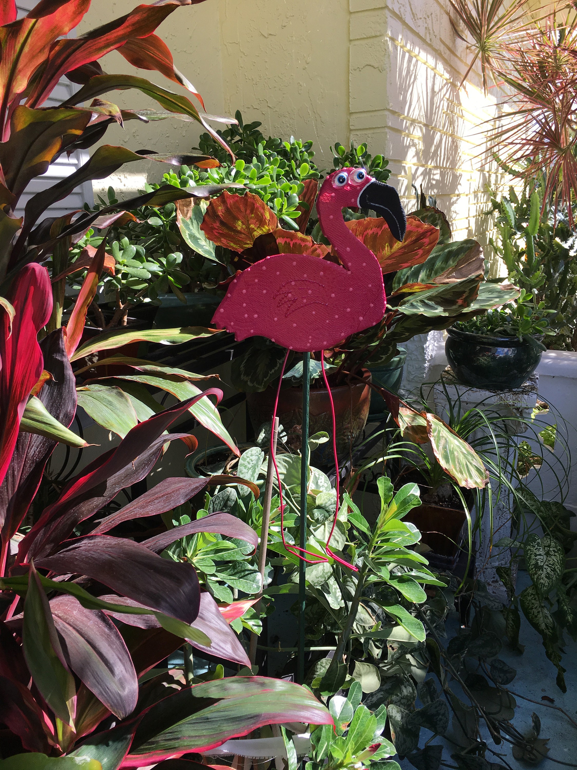 Pink Flamingo Garden Stake,Pink Flamingo,Fairy Garden,Yard Art, Great