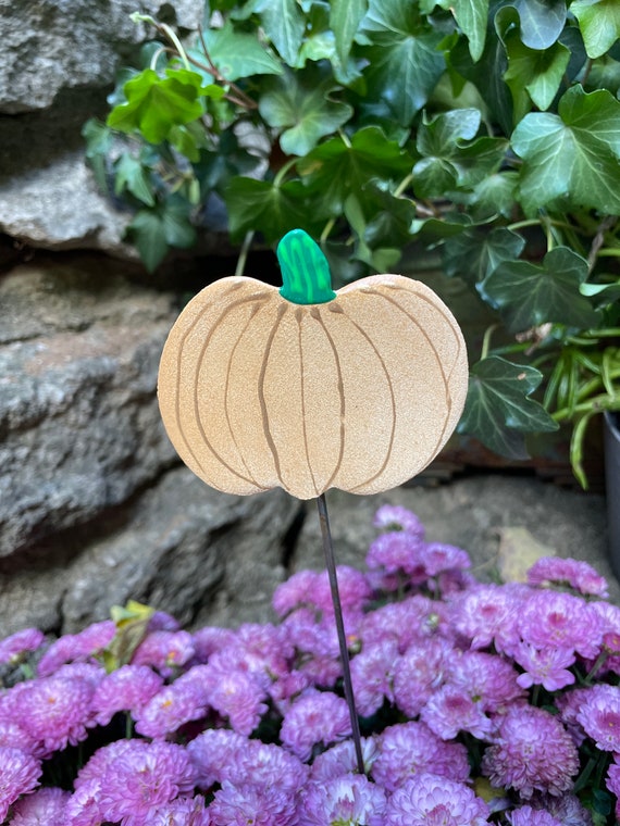 Beige Pumpkin Planter Stick, Fall Decor, Fall Vibes,Pumpkin Sign Prop,Thanksgiving Decor,Farmhouse  Autumn Colors, Fall Planter Decor