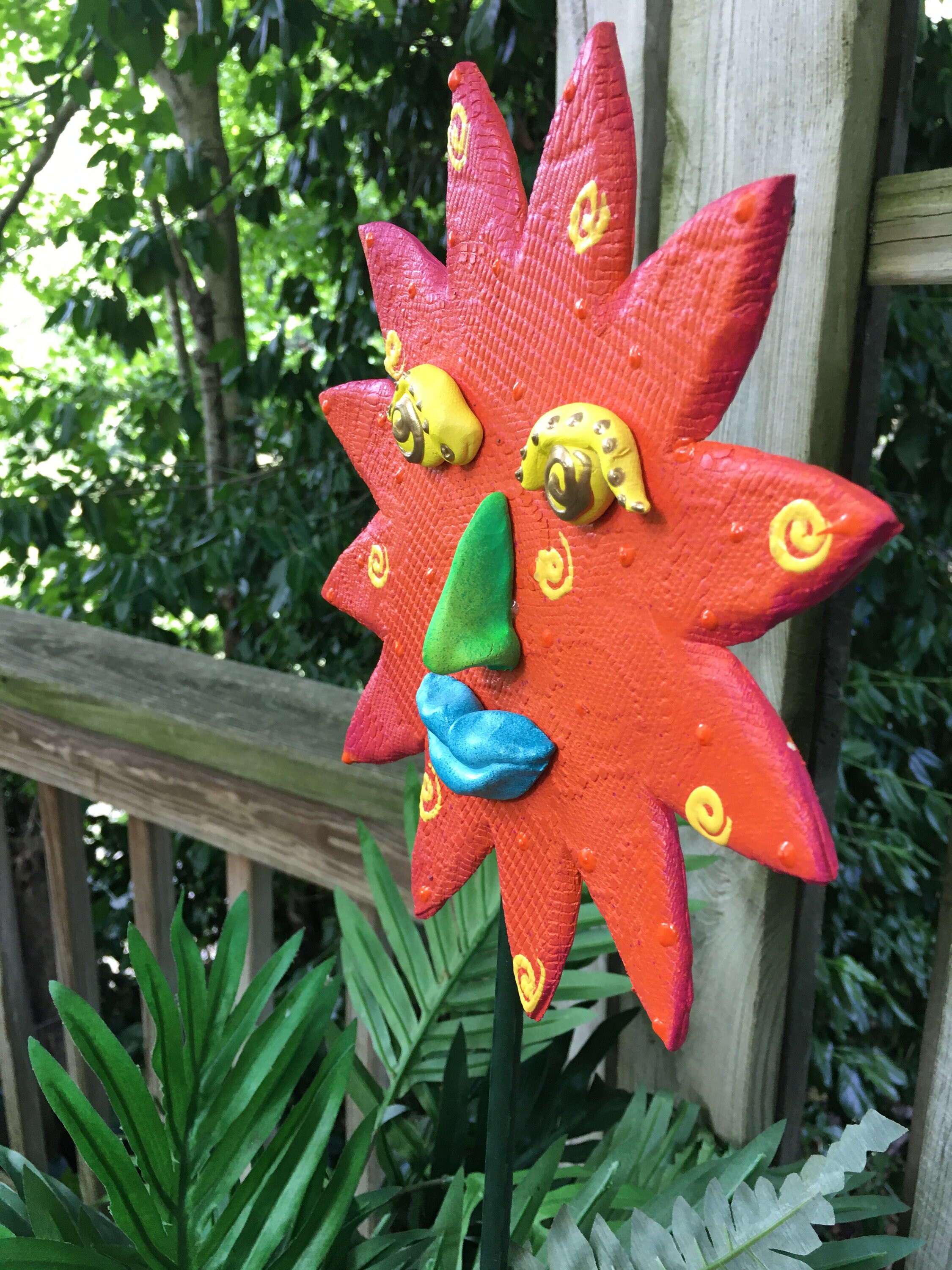 Sun Face Garden Stake,Yard Art, Great Gift,Lawn decor,Outdoor garden