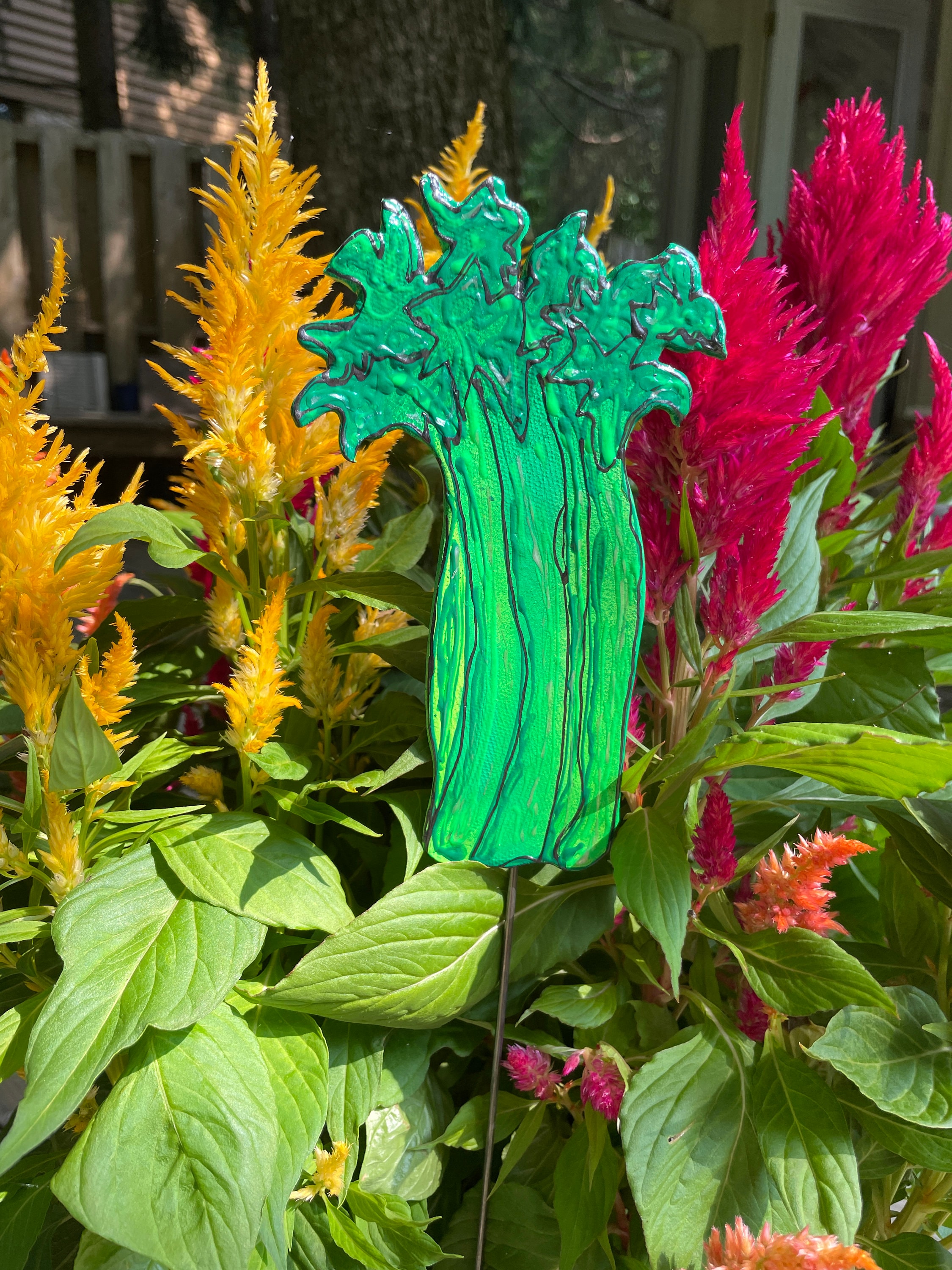 Celery Vegetable Garden Marker, Plant Marker, Plant Stakes, Clay Garden