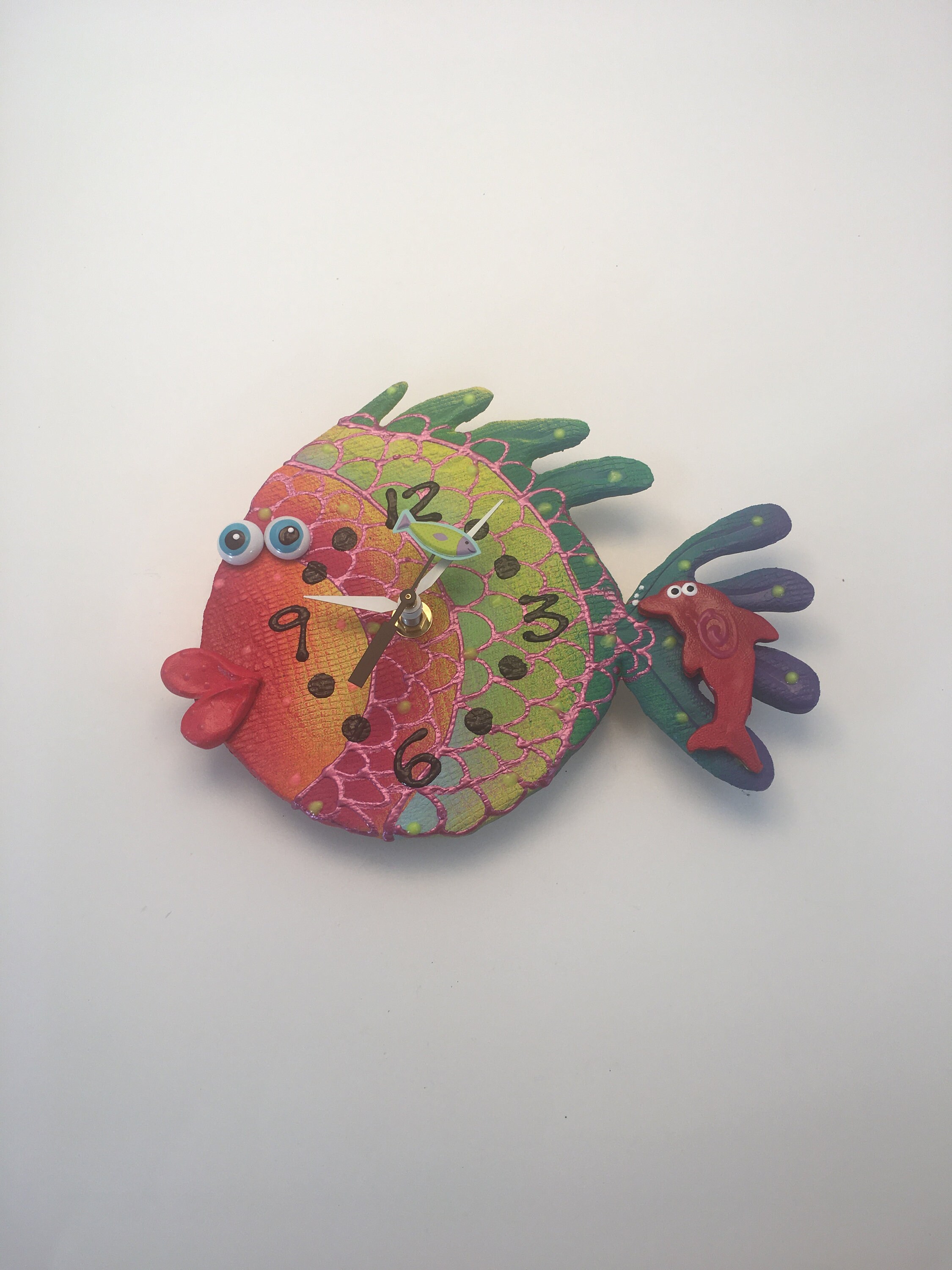 Fish Wall Clock Blowfish Clock, Unique wall Clock,Under the Sea Beach