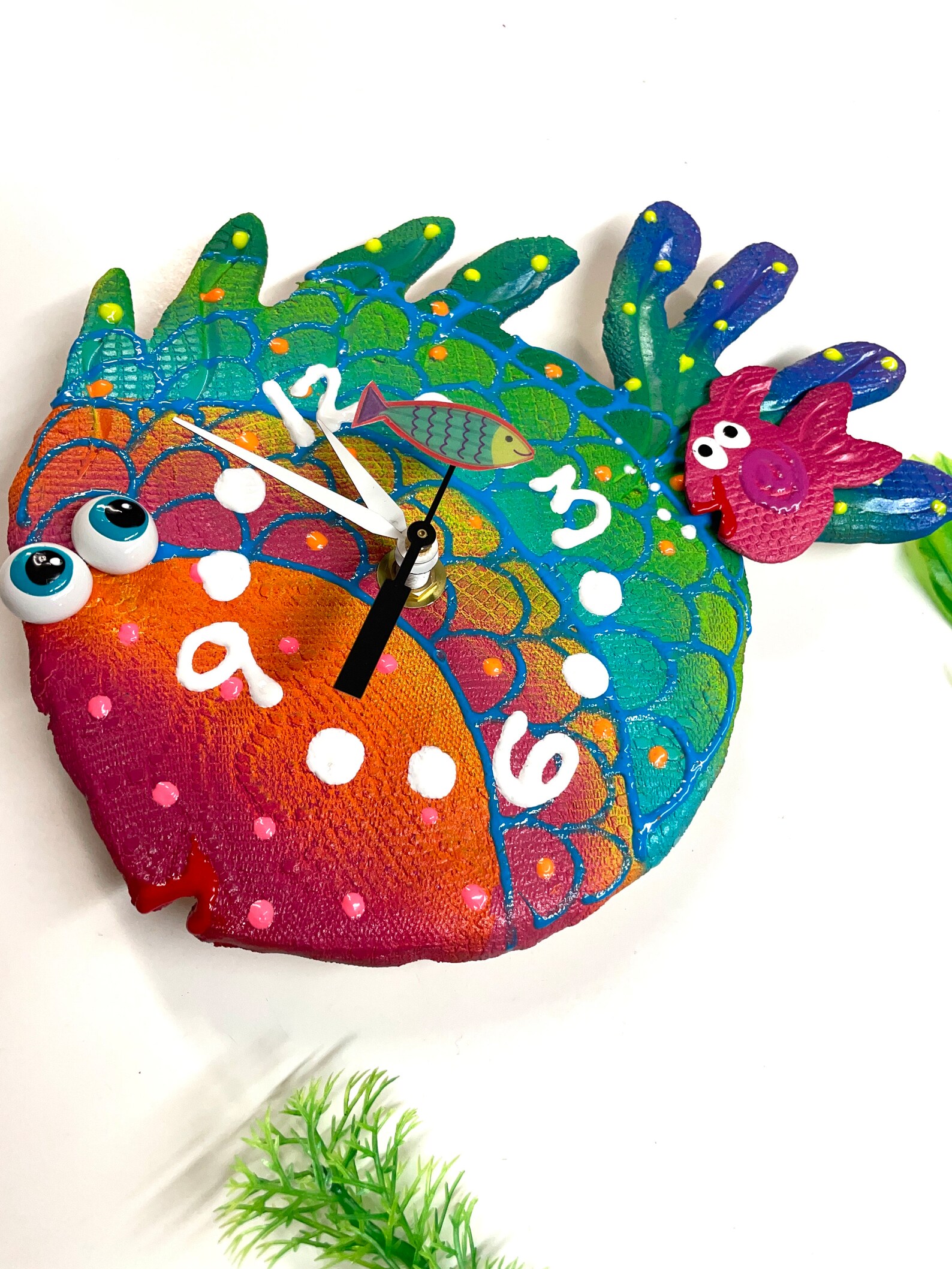 Fish Wall Clock Blowfish Clockwall Art Beach House Wall Art Etsy