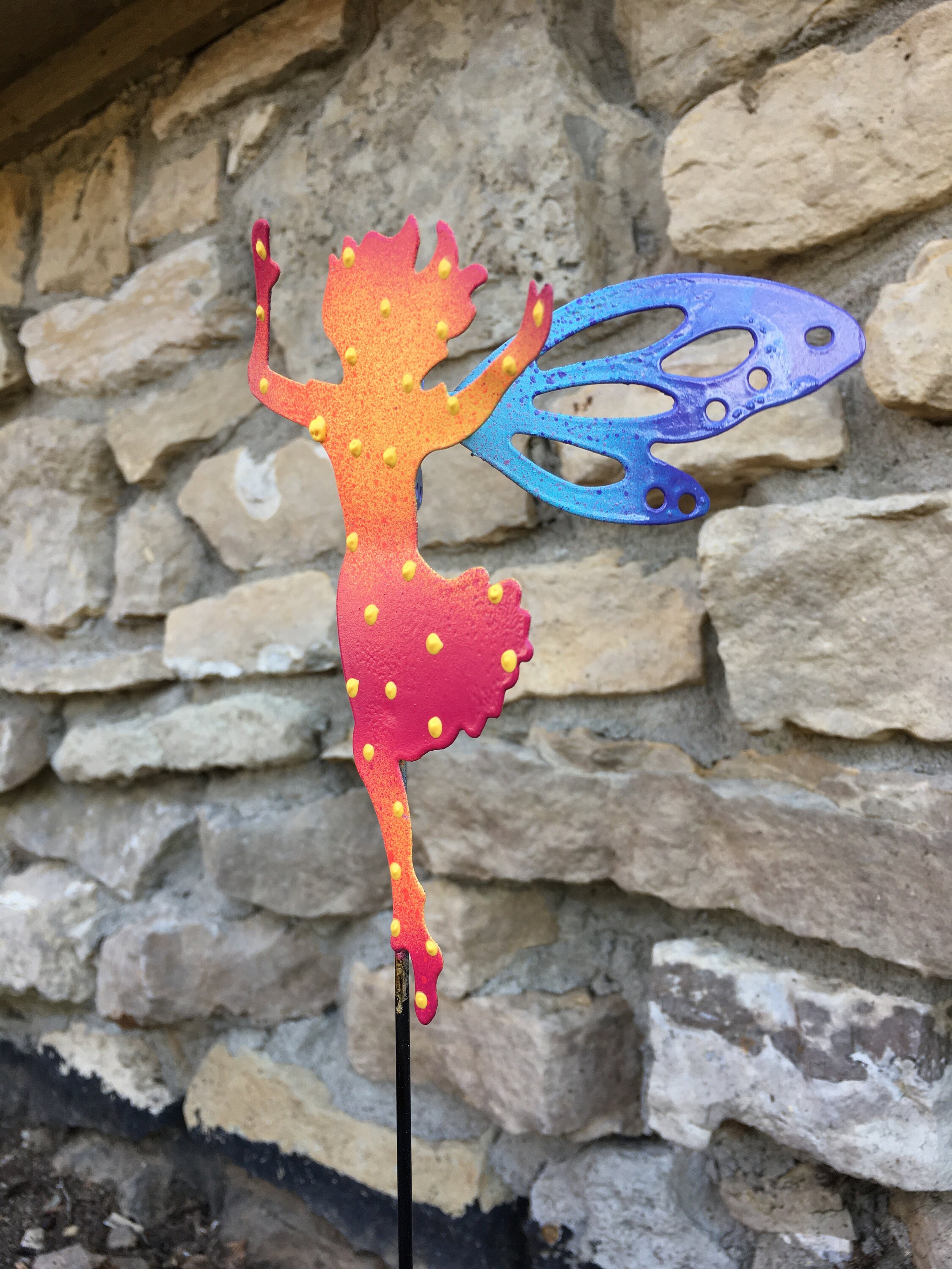 Rusty Metal Fairy Stake – Garden Sculpture Decor Ornament – 70cm – The Magic Fairy Tree