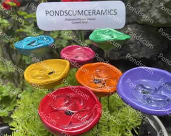 Bee Watering Station,Butterfly Puddler,Garden Art,Gift For Her,Poppy Flower,Garden Sculpture,Insect Drinking Cups